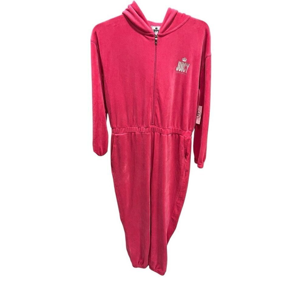 Juicy Couture Women's Large Velour Pink Jumpsuit Romper NWT Y2K Soft Comfy